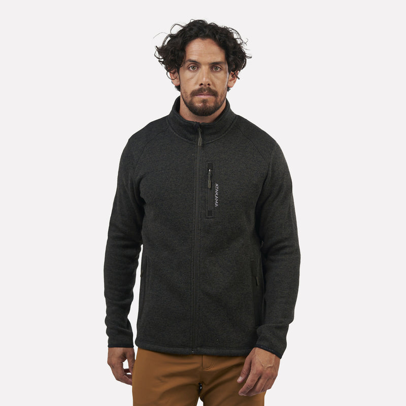 Polar Tejido Hombre Full-Zip Tundra Gris Roca Jaspeado