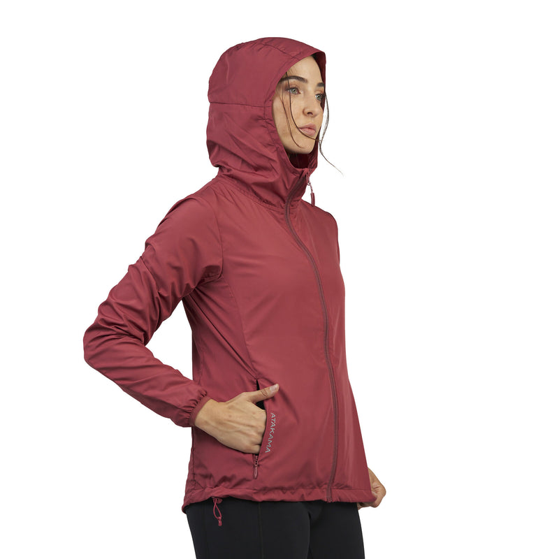 Chaqueta Cortaviento Ultraligero Mujer Declive Rosado Copihue