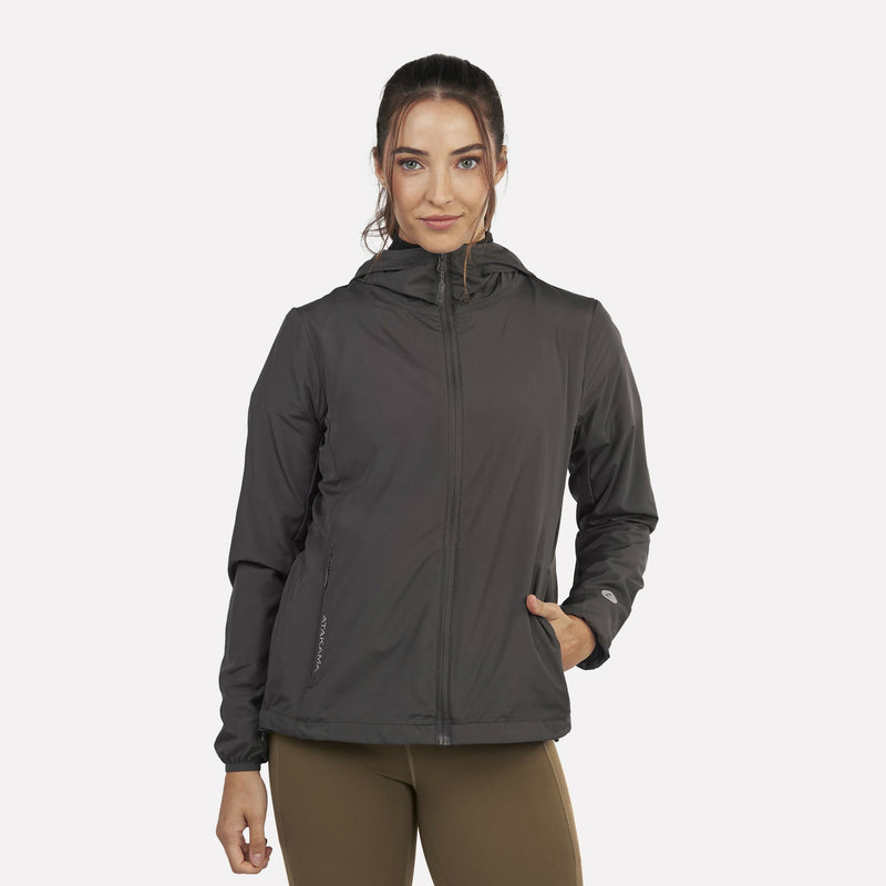 Chaqueta Cortaviento Ultraligero Mujer Declive Gris Arena