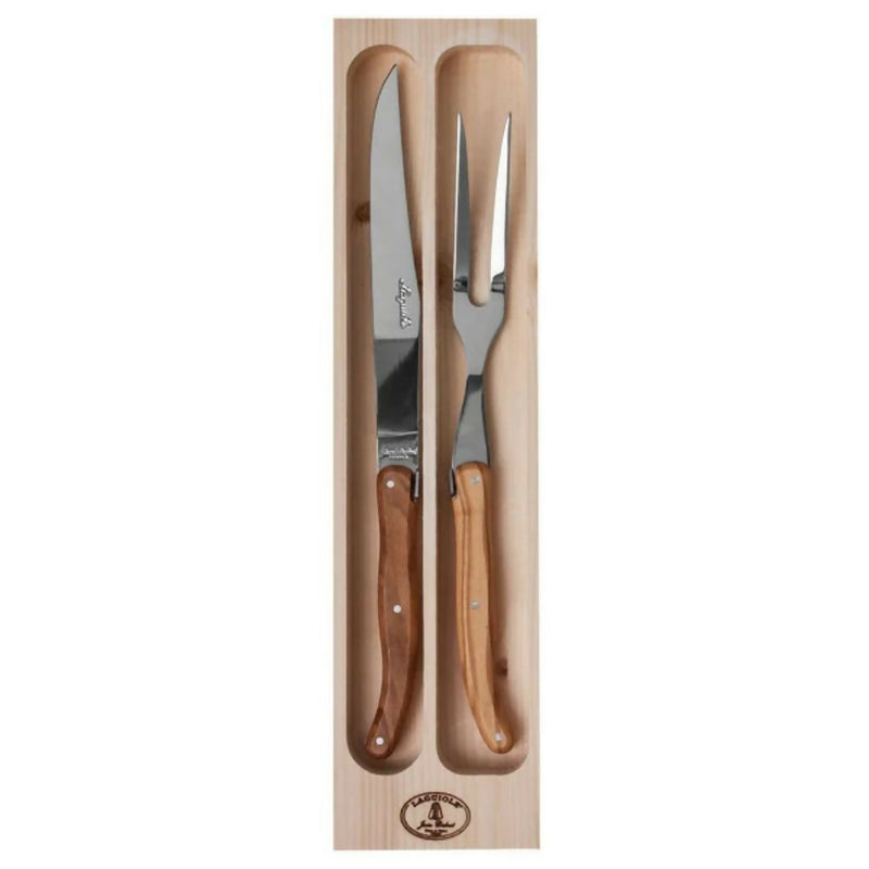 LAGUIOLE SET ASADO MADERA OLIVO