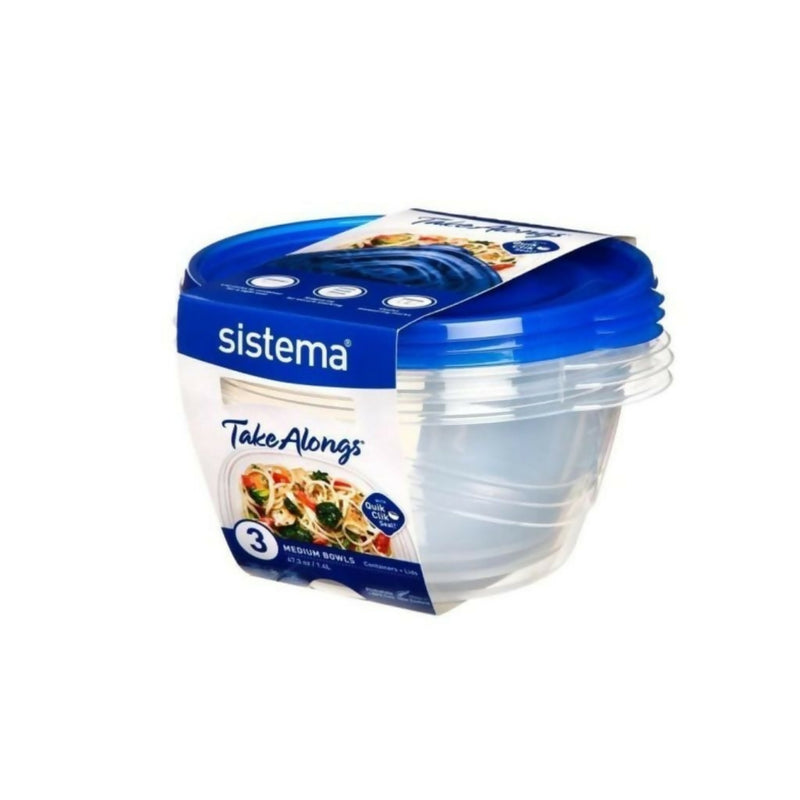 Set 3 Bowls Redondos con Tapa 1.4 lts Sistema