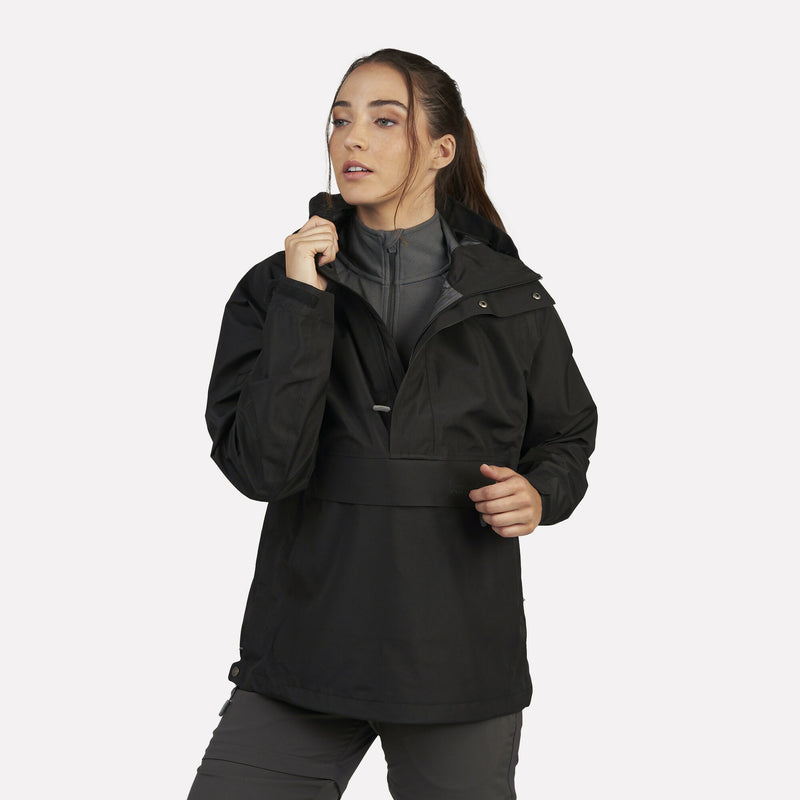 Chaqueta Impermeable Mujer Hanorak Frontera Negra