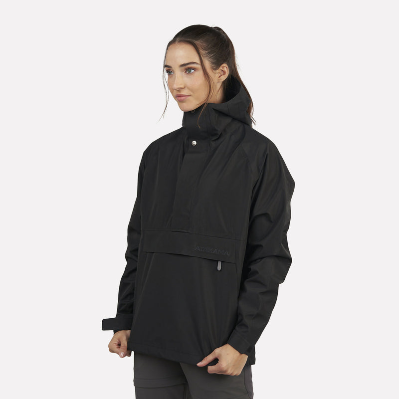 Chaqueta Impermeable Mujer Hanorak Frontera Negra