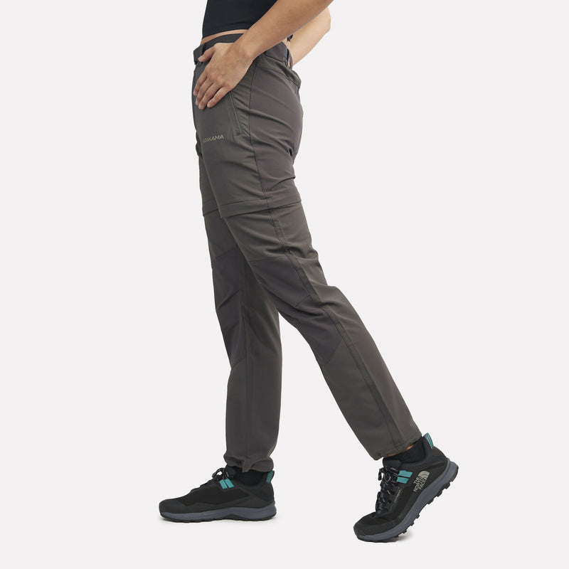 Pantalón de Trekking Mujer Desmontable Mujer Andino Gris Roca