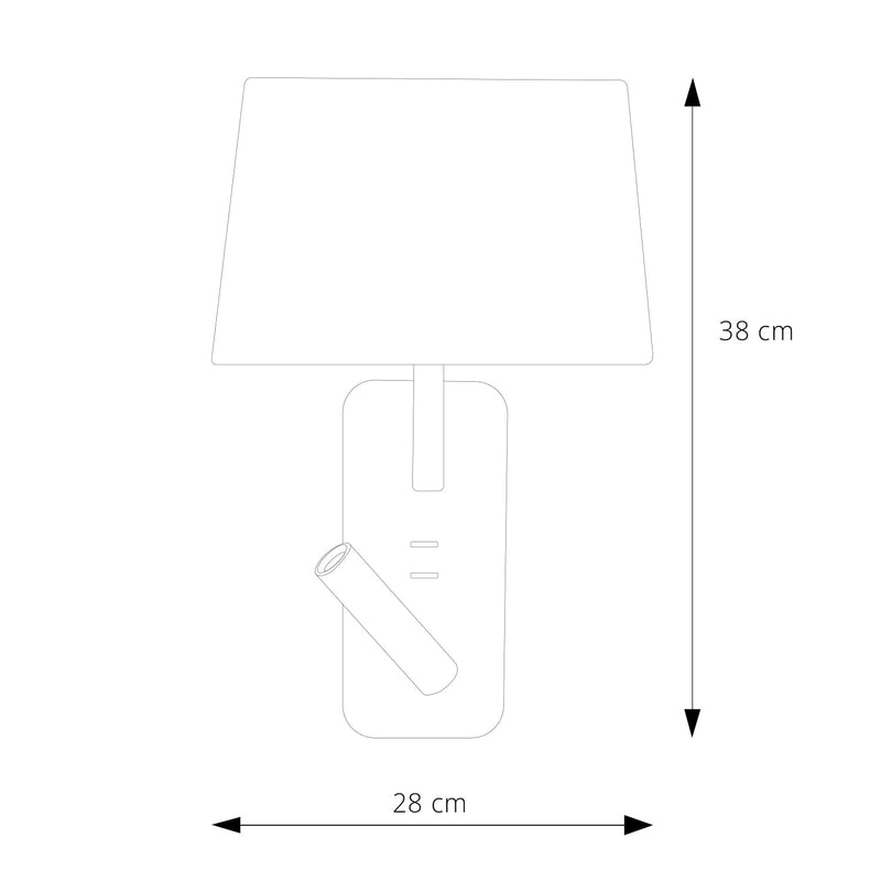 APLIQUÉ MURO LED STUDIO HOTEL USB (SIN AMPOLLETA E27) + DIRIGIBLE 3W LUZ CÁLIDA