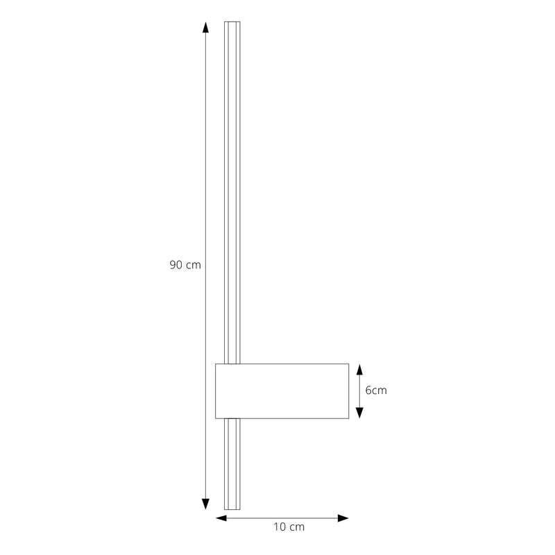 APLIQUÉ MURO LED STUDIO LINEAL VERTICAL 12W LUZ CÁLIDA