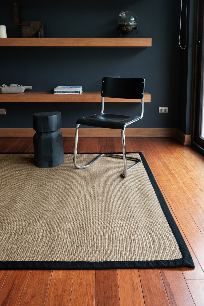 Alfombra Sisal Natural Borde Negro KF731 (3 medidas)