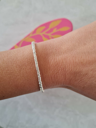 Pulsera Mostacilla Plata - LD022