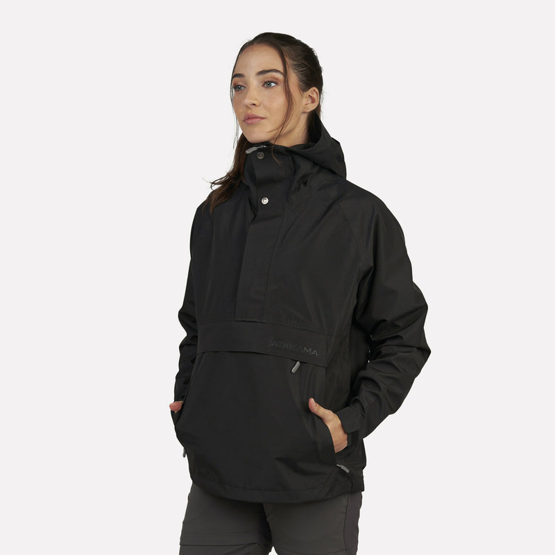 Chaqueta Impermeable Mujer Hanorak Frontera Negra