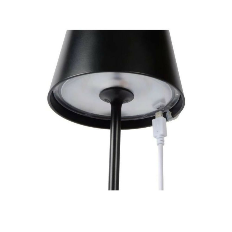 LAMPARA DE MESA JUSTIN OUTDOOR NEGRO RECARGABLE