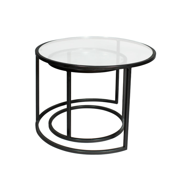 Mesa de centro circular nido | GLASS BLACK