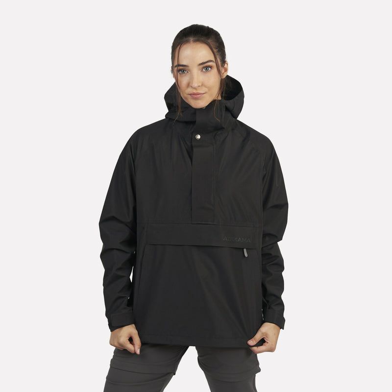 Chaqueta Impermeable Mujer Hanorak Frontera Negra