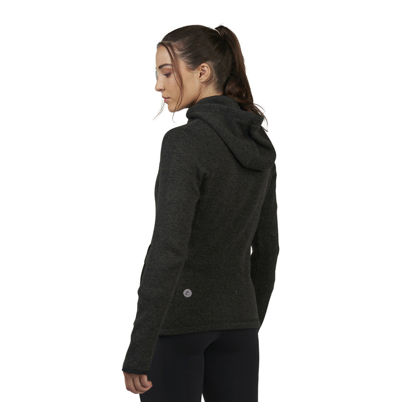 Polar Tejido Mujer Hoddie Full-Zip Tundra Gris Roca Jaspeado