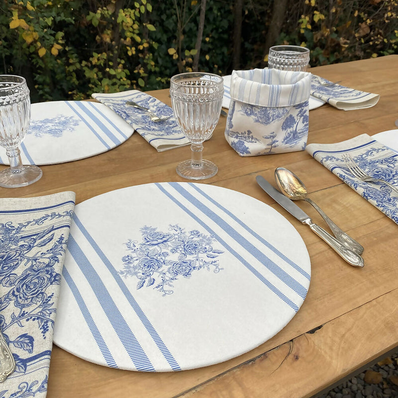 Set 4 Bajoplatos Toile Azul