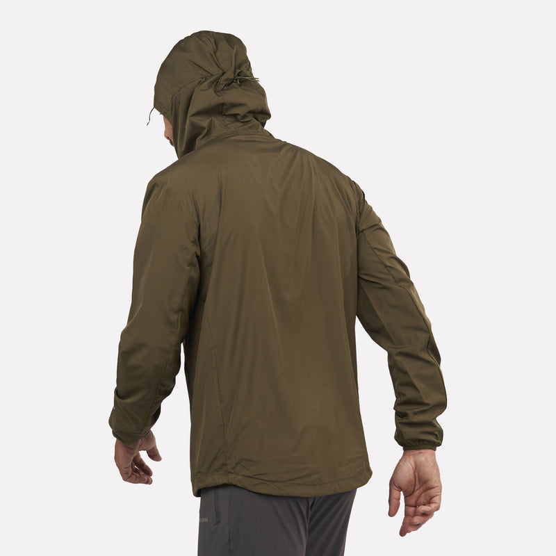 Chaqueta Cortaviento Ultraligero Hombre Declive Verde Bosque