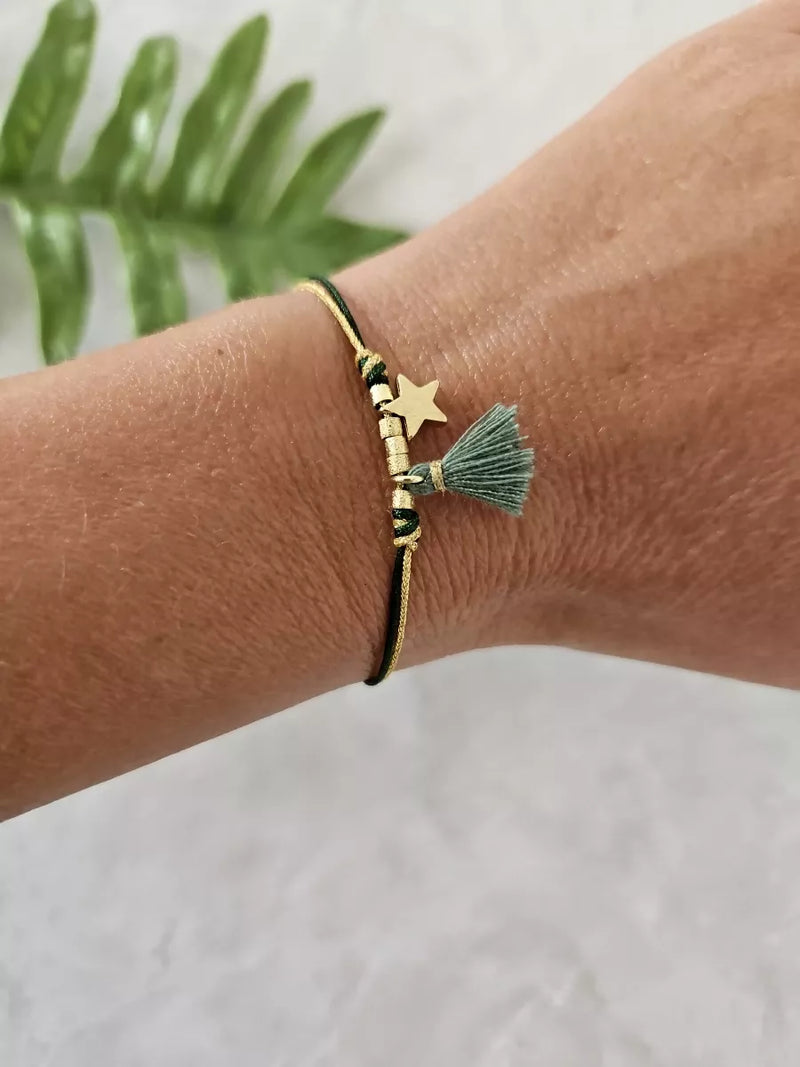 Pulsera Estrella Borla Verde