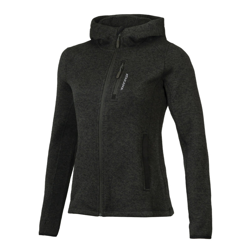 Polar Tejido Mujer Hoddie Full-Zip Tundra Gris Roca Jaspeado