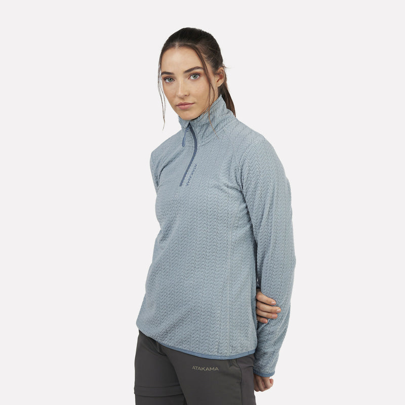 Polar Fleece Ultraligero Mujer 1/4-Zip Volca Celeste