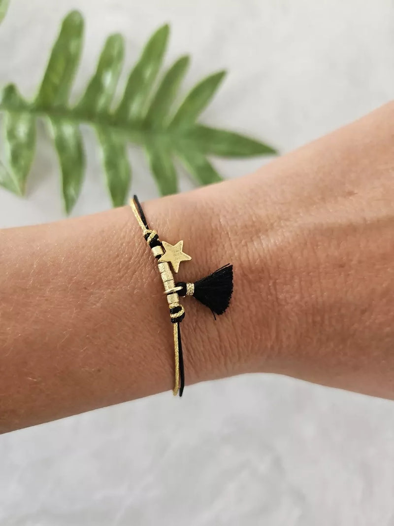 Pulsera Estrella Borla Negra