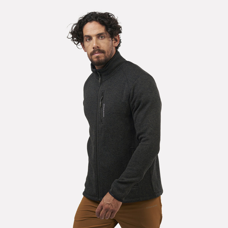 Polar Tejido Hombre Full-Zip Tundra Gris Roca Jaspeado