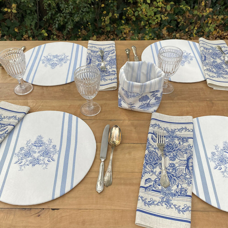 Set 4 Bajoplatos Toile Azul