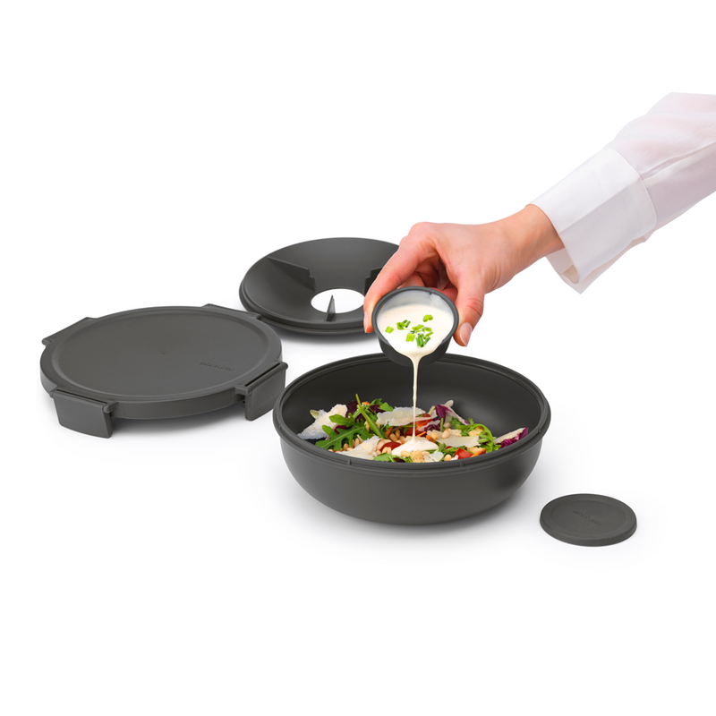 Bowl para ensalada Make & Take 1,3 Lt Dark Grey