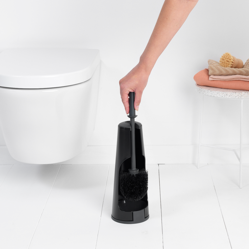 Escobilla de baño con soporte ReNew Matt Black