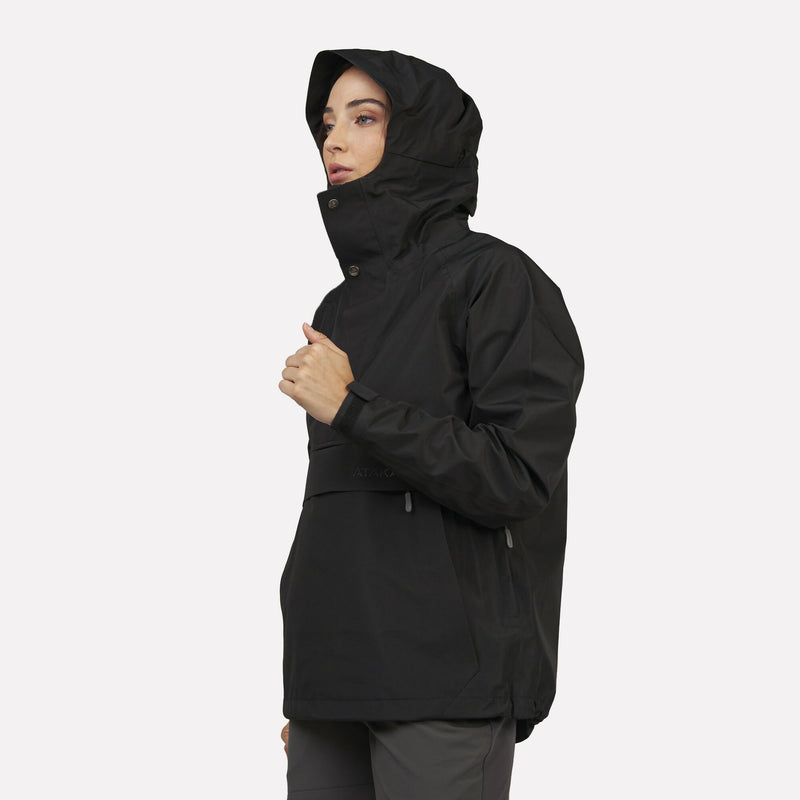 Chaqueta Impermeable Mujer Hanorak Frontera Negra