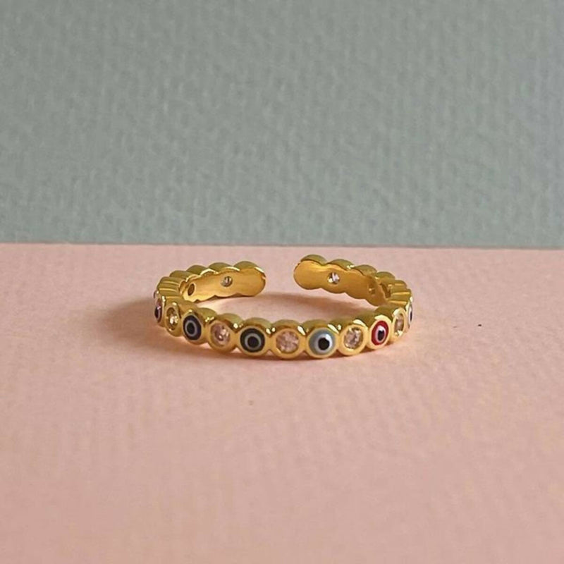 ANILLO OJITOS DORADO